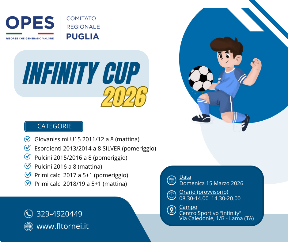 Locandina ufficiale Opes Infinity Cup 2026 a Taranto