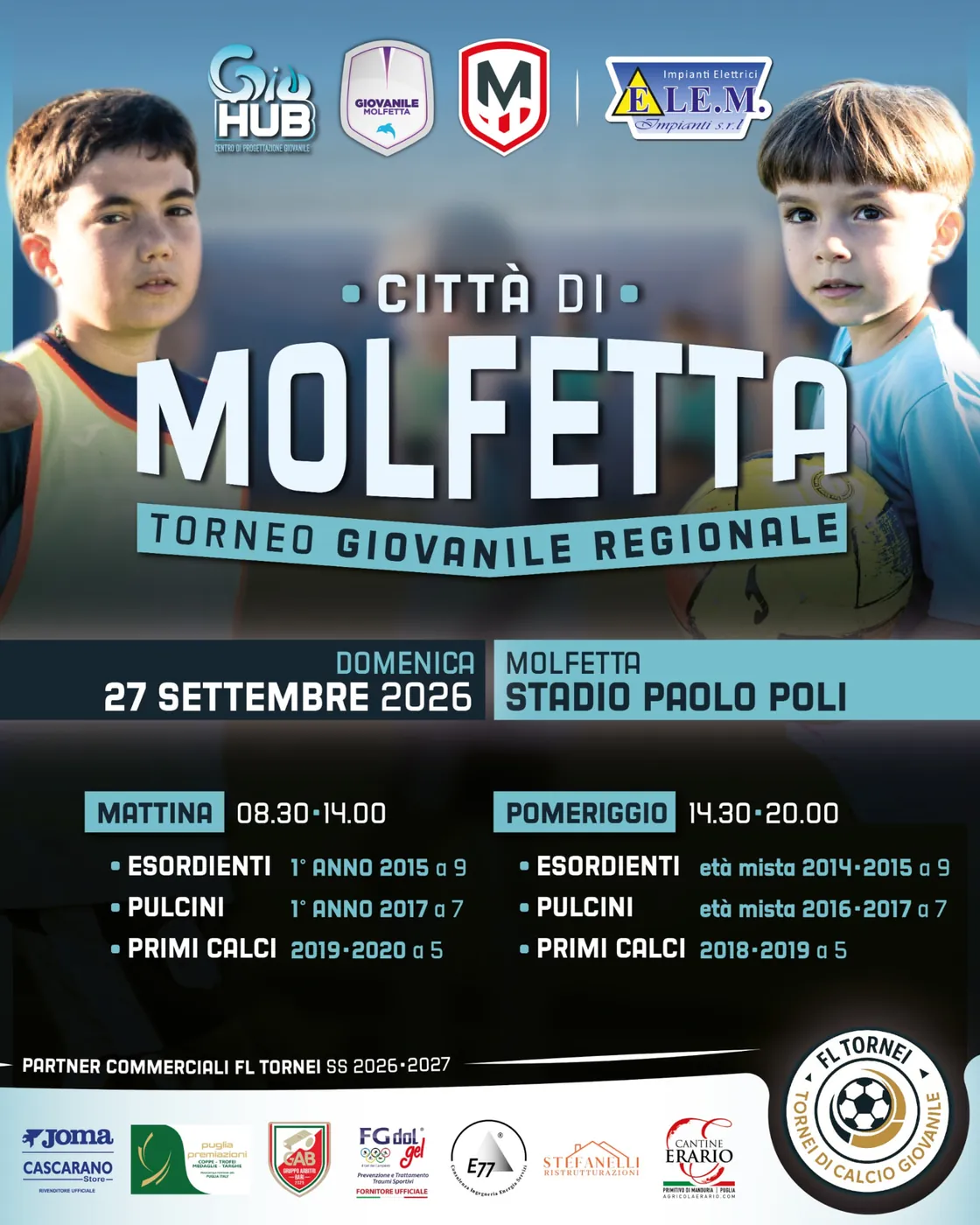 Locandina ufficiale Città di Molfetta – Torneo Giovanile Regionale a Molfetta