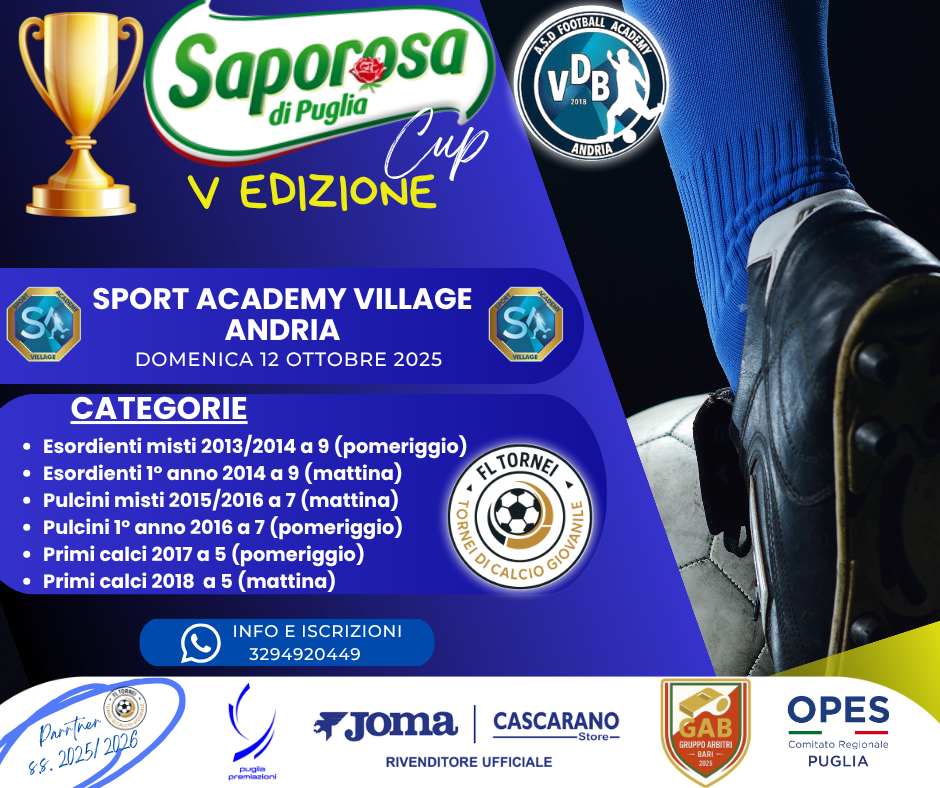 Locandina ufficiale Saporosa Cup V Edizione a Andria
