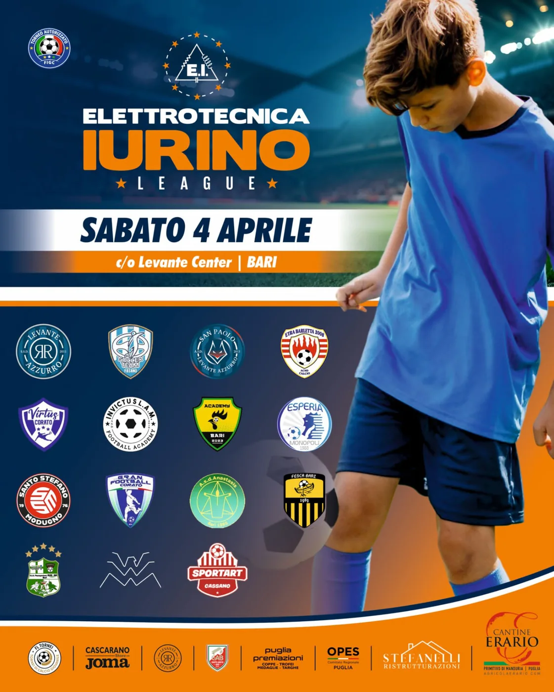 Locandina ufficiale Elettrotecnica Iurino League 2026 a Bari