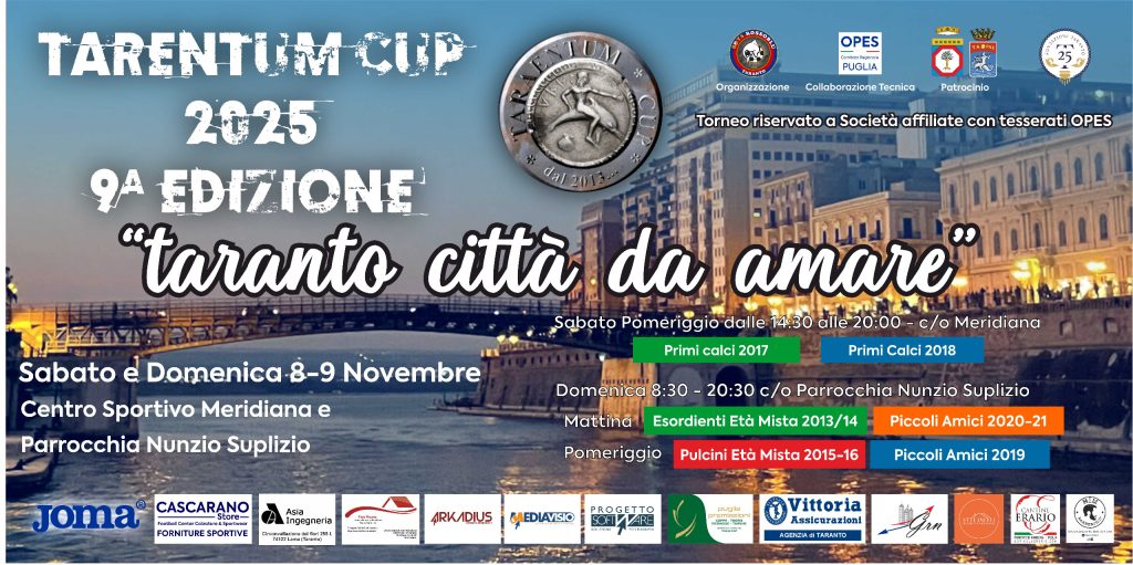 Locandina ufficiale Tarentum Cup 2025 IX Edizione a Taranto