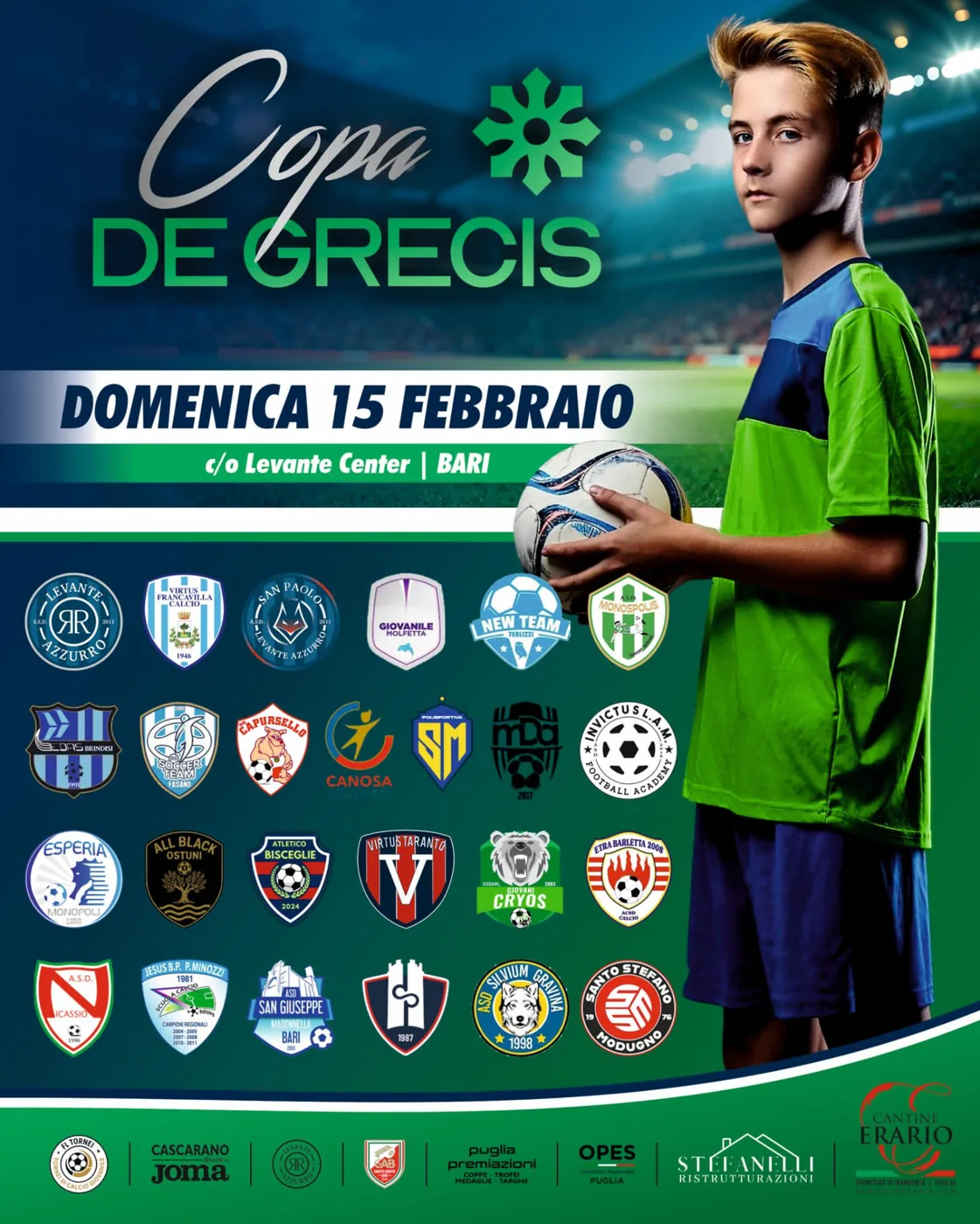 Locandina ufficiale Copa de Grecis 2026 a Bari