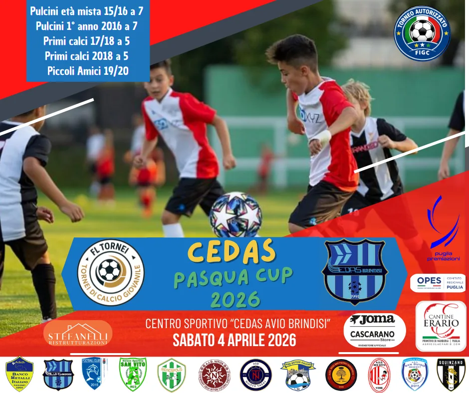 Locandina ufficiale Cedas Pasqua Cup 2026 a Brindisi
