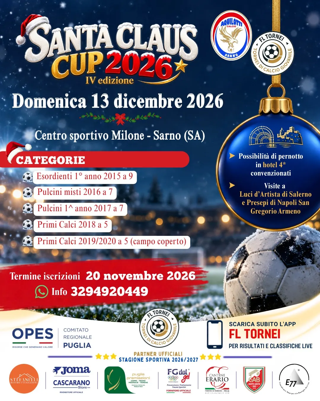Locandina ufficiale Santa Claus Cup 2026 IV Edizione a Sarno (SA)
