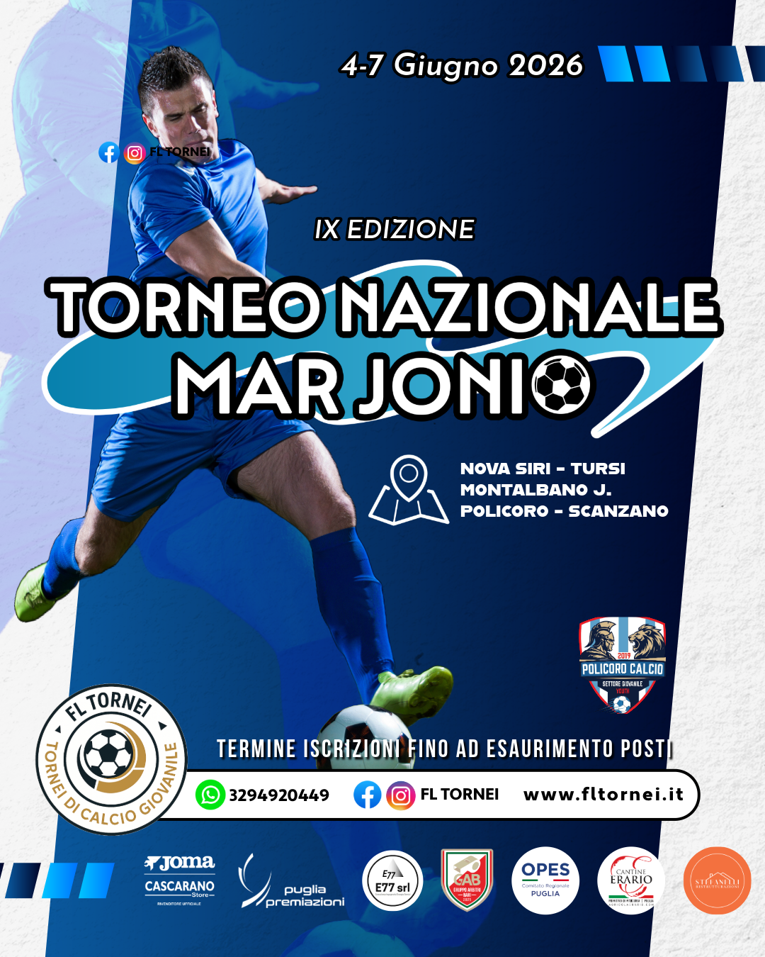 Locandina ufficiale Torneo Nazionale del Mar Jonio 2026 IX Edizione a Nova Siri