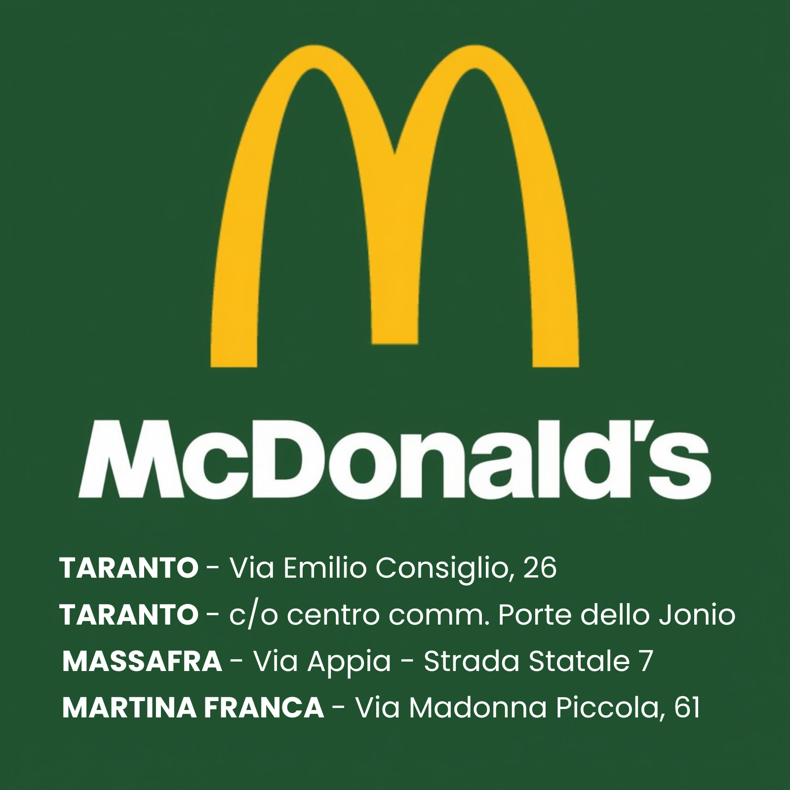 Logo McDonald's, partner di FL Tornei
