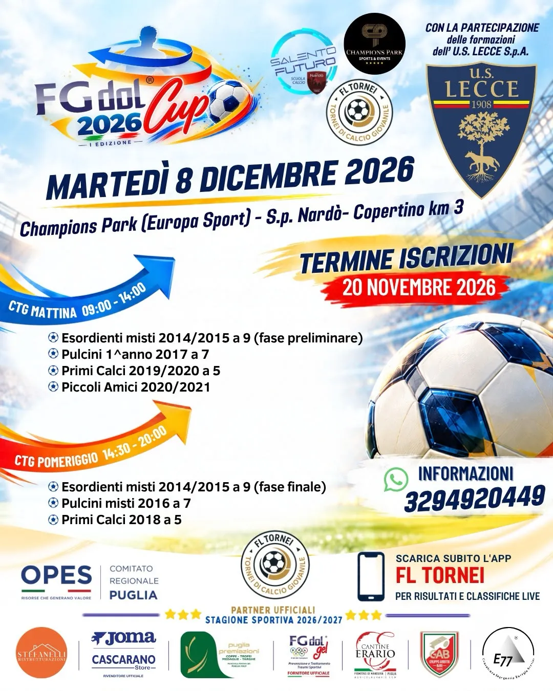 Locandina ufficiale FGdol Cup 2026 I Edizione a Nardò