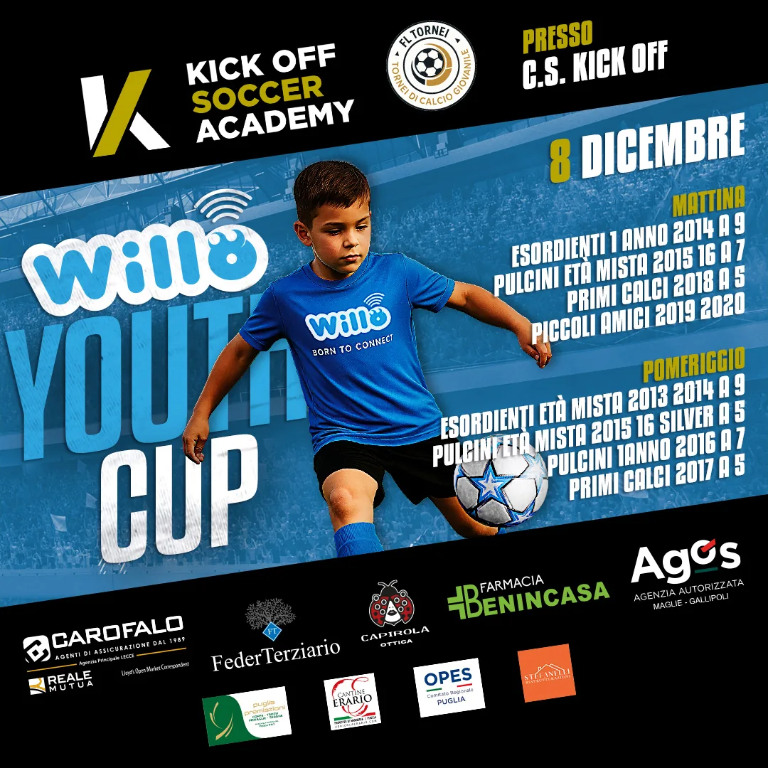 Locandina ufficiale Willo Youth Cup a Cavallino (LE)