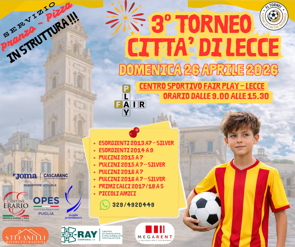 Locandina ufficiale III Torneo Città di Lecce Fair Play  a Lecce