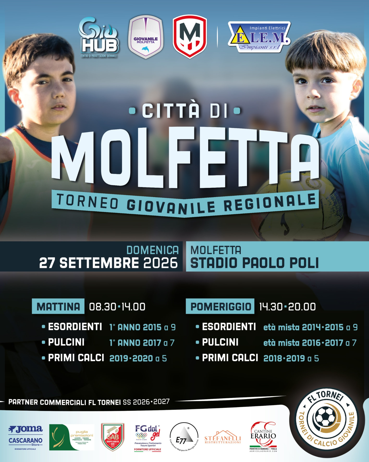 Locandina ufficiale Città di Molfetta – Torneo Giovanile Regionale  a Molfetta